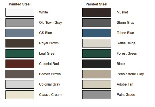 color options for rain gutters